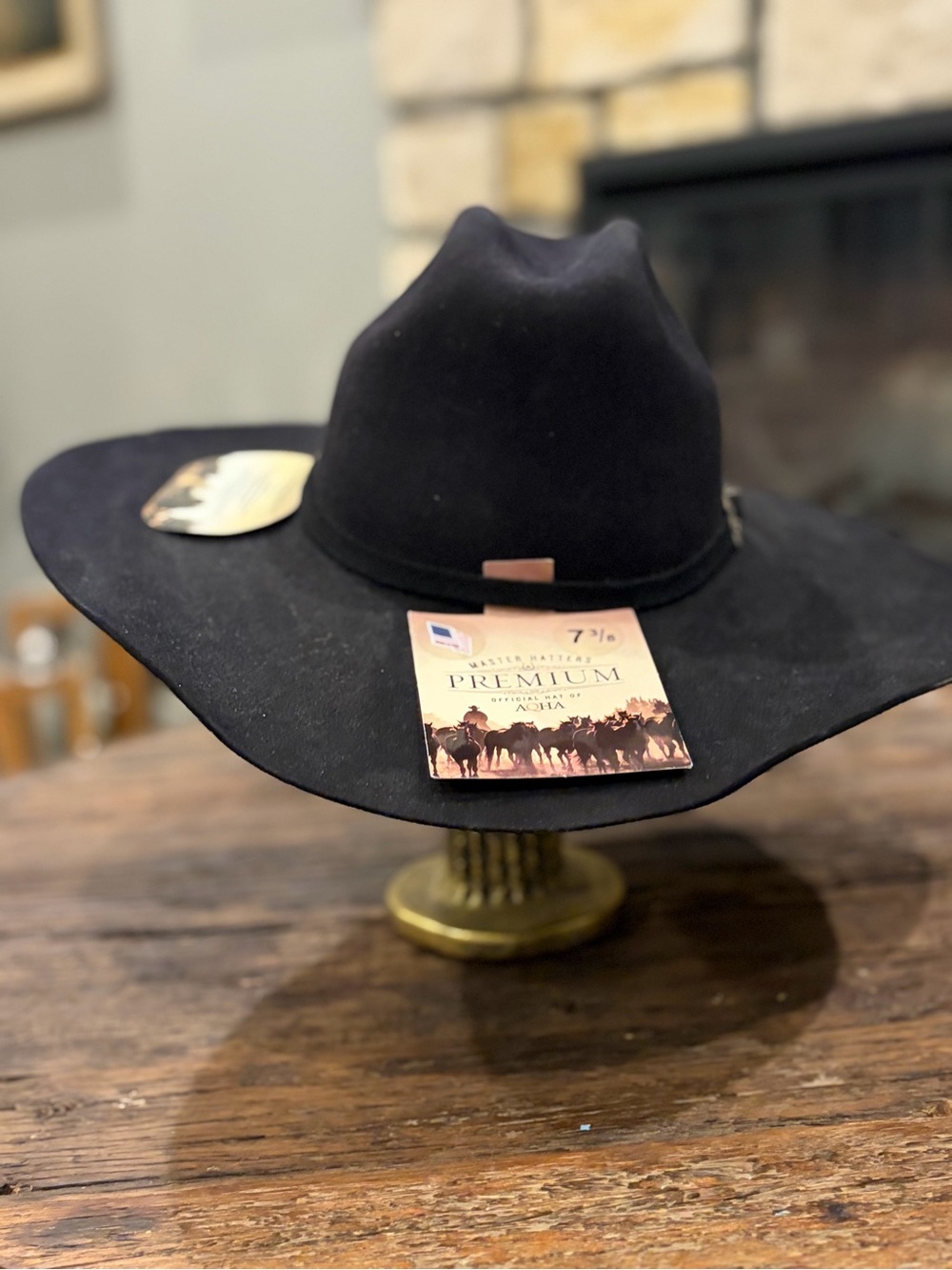 Premium Black Western Felt Hat - 7 1/8
